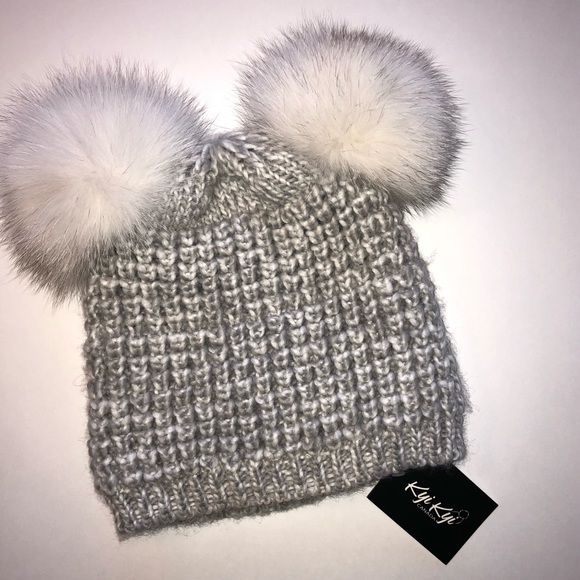 Kyi Kyi Double Pom Classic Fox Beanie 